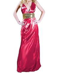 Sexy V-neck Sequined Satin Evening Dress/Maxi Dress 