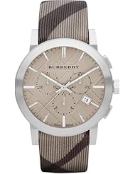 Burberry Womens BU9358 The City Swiss Chronograph Smoked Check Strap Watch