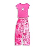 Stupid Factory - Girl Short Sleeve Pant Set, Great For Camp, Fuschia