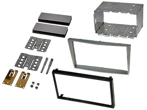 2DIN Radioblende + Einbaurahmen Set | Opel ab 2004 | helles silber / silver