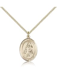 Free Engraving Included Medal-Gold Filled St. Saint Nicholas Pendant 3/4" 8080GF--w/18" Chain w/Box Bakers/Brides/Children