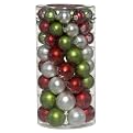 69 Ct Glass Ornament Tub - Red/White/Green