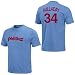 Majestic Philadelphia Phillies #34 Roy Halladay Light Blue Cooperstown Retro Player T-shirt (X-Large)