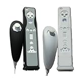 Wii MotionPlus 2 Tone Silicone Skin Case Black & White Pack (for old versio ....