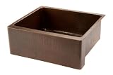 25 Copper Hammered Kitchen Apron Single Basin Sink