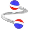 Red White Blue Striped Spiral Twister Belly Ring