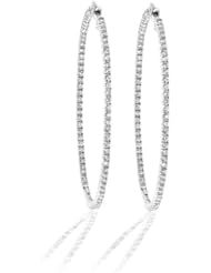14k Gold Hoop Earrings with 3.00cttw of Diamonds (2 inches in diameter)