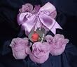 Scented Rose Shaped Soaps in Heart Box - Lavender with Satin Ribbon & Thank You Card - Wedding Favors