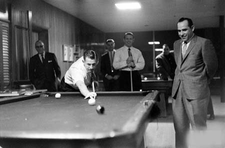 Photo Whitey Ford New York Yankees Playing Pool