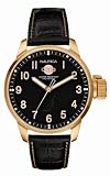 Image of Nautica A15593G Gents Polished Rose Gold Case/ Black Dial/ Date/ Black Croco Strap