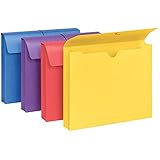 Smead Expanding Wallet with Antimicrobial Product Protection, 2" Expansion, Flap and Cord Closure, Letter Size, Assorted Colors, 4 per Pack (77291)