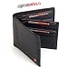 Alpine Swiss Men's Leather Wallet - Euro Traveler style with Center Flip ID Window Suede Lined Double Bill Sections- Black Comes in a Gift Bag