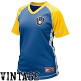Milwaukee Brewers Jerseys : Nike Milwaukee Brewers Ladies Royal Blue Cooperstown Throwback Baseball Jersey