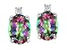 3.04 cts Mystic Rainbow Topaz and Genuine Diamonds Earrings - 14kt White or Yellow Gold