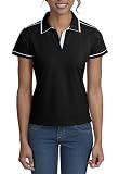 Sport-Tek Ladies Pima-Tek Sport Shirt with Contrast Piping.