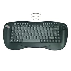 Wireless Rf Mini Multimedia USB Kyb with optical Trackball 2.4GHZ Blk