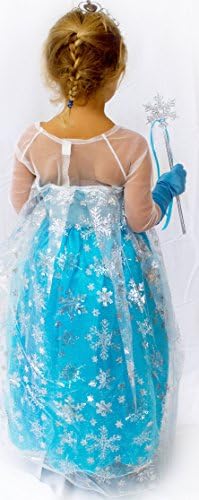Snow Queen Dlx Costume Set - Includes Tiara, Wand and Blue Gloves (LG 6/7)