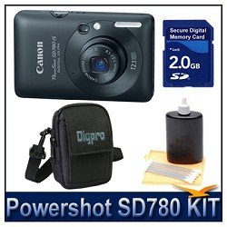 Canon PowerShot SD780IS 12.1 MP Digital Camera with 3x Optical Image Stabilized Zoom and 2.5-inch LCD (Black) Starter Kit