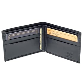 GENUINE BUXTON BLACK LEATHER MENS WALLET NEW IN BOX