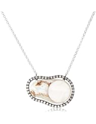 Jordan Alexander "Slice" Silver Chain with Interior White Pearl Slice and Diamond Necklace
