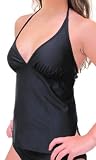 Toes on the Nose Women's Solid Tie Back Tankini