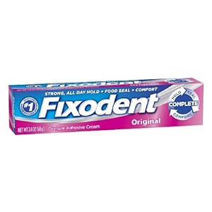 Fixodent Original Denture Adhesive Cream, 2.4-Ounce (Pack of 6)