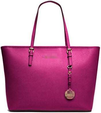 Cfanny Women's Buckle Strap Charm Shopper Shoulder Tote Bag,Rose,