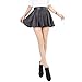 Leatherette Short Skirt for Women Winter High Waist Flare Skirt