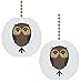Set of 2 Cartoon Owl Animal Ceramic Fan Pulls