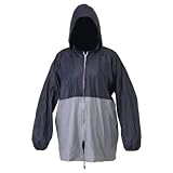 All Weather Blue/Grey Rain Jacket w/ Pouch Med-Large (Mens 34-40 Ladies 10-16)