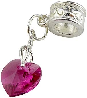 Universal Pink Crystal Faceted Heart Charm