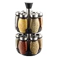 Revolving Spice Rack With Glass Jars 30cm(h), 12 piece.
