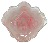 Colorful Recycled Art Glass Medium Rouge Clam Shell Dish 10.5D