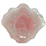 Colorful Recycled Art Glass Medium Rouge Clam Shell Dish 10.5D by 