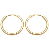 Gold Filled Endless Tube Hoop Earrings Jewelry 14mm