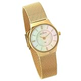 Skagen Slimline Mesh - Gold Tone - Mother of Pearl Face by Skagen