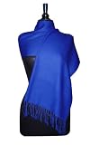 100% Pashmina Dark Blue/Indigo Blue Shawl Wrap. Woman