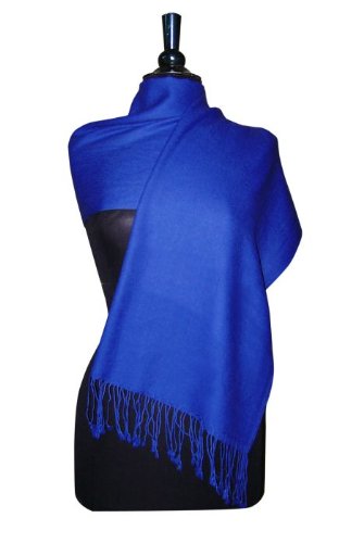 100% Pashmina Dark Blue/Indigo Blue Shawl Wrap. Woman's Scarf.