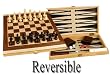 Folding 17" Wooden 3-in-1 Backgammon, Chess, and Checkers Game Set