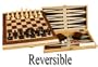Folding 17" Wooden 3-in-1 Backgammon, Chess, and Checkers Game Set