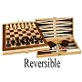 Folding 17" Wooden 3-in-1 Backgammon, Chess, and Checkers Game Set