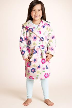 Younger Girls' Hooded Flower Dressing Gown