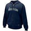 Nike Seattle Mariners Navy Blue Tackle Twill Full Zip Hoody Sweatshirt