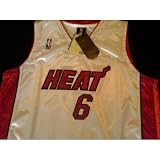 Authentic LeBron James White Home Miami Heat Jersey Size 52