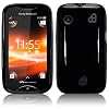 TPU SILIKON H�LLE CASE COVER F�R SONY ERICSSON MIX WALKMAN HANDY IN SCHWARZ + QUBITS MICROFIBER TISSUE