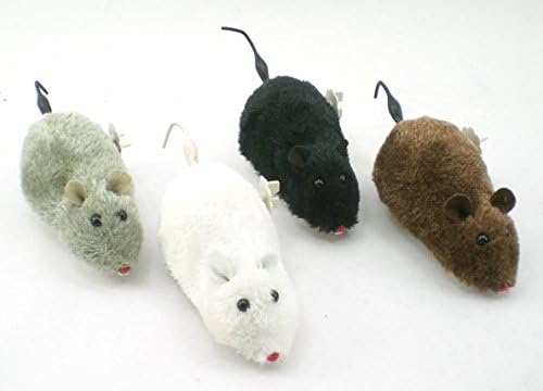 Racing Wind Up Toy Mouse Mice with Spinning Tail 4 piece set