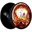 7mm Black Acrylic Burning Poker Four Aces Saddle Plug