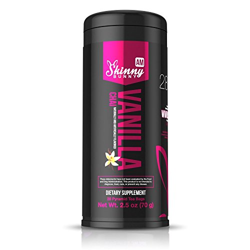 Skinny Bunny Tea - Manage Weight, Support Immune System, Detox Cleanse, and Promote Health with Antioxidants - Vanilla Chai AM - 14 Day Supply