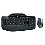 Logitech Wireless Desktop MK710 Ensemble clavier + souris sans-fil Touches Logitech Incurve keys Repose-poignets matelass� Tableau de bord LCD Unifying Azerty Noirpar Logitech