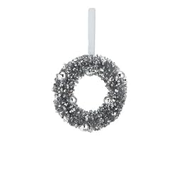 6" Pack of 6 Silver Christmas Tree Wreath Ornaments